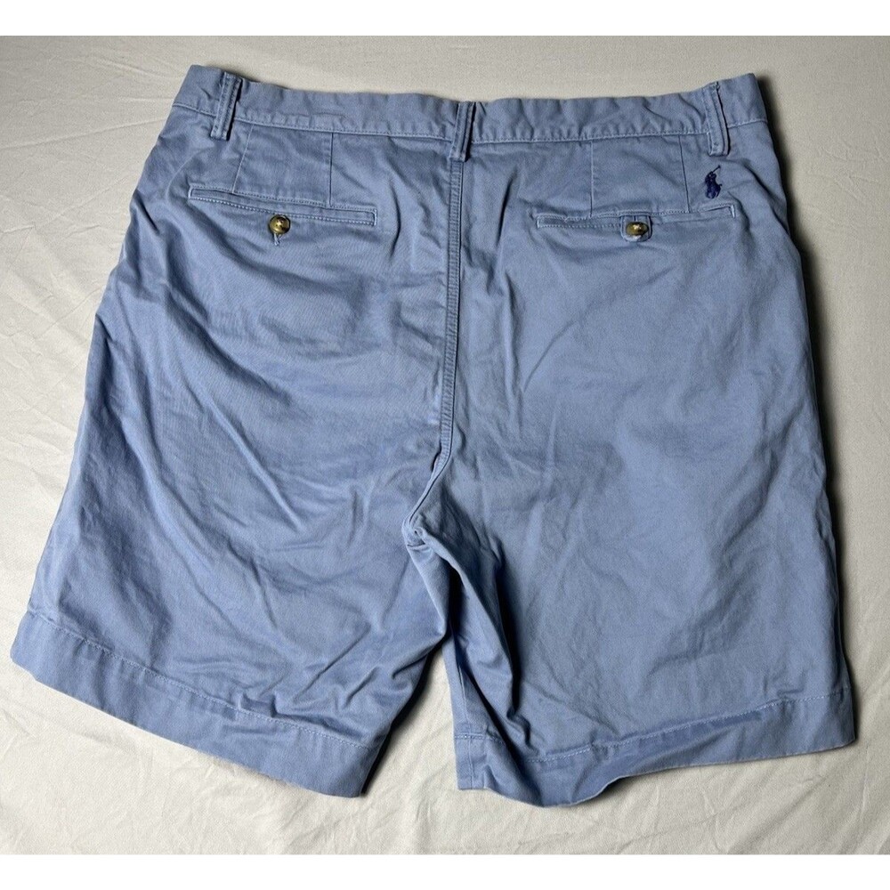 Polo Ralph Lauren Men’s Chino Shorts Light Blue Flat Front Casual Preppy Size 35 - Picture 2 of 10